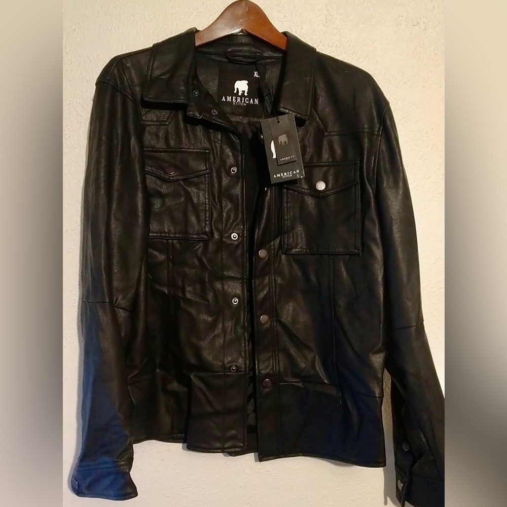 Super cool vegan leather jacket! New, never worn.